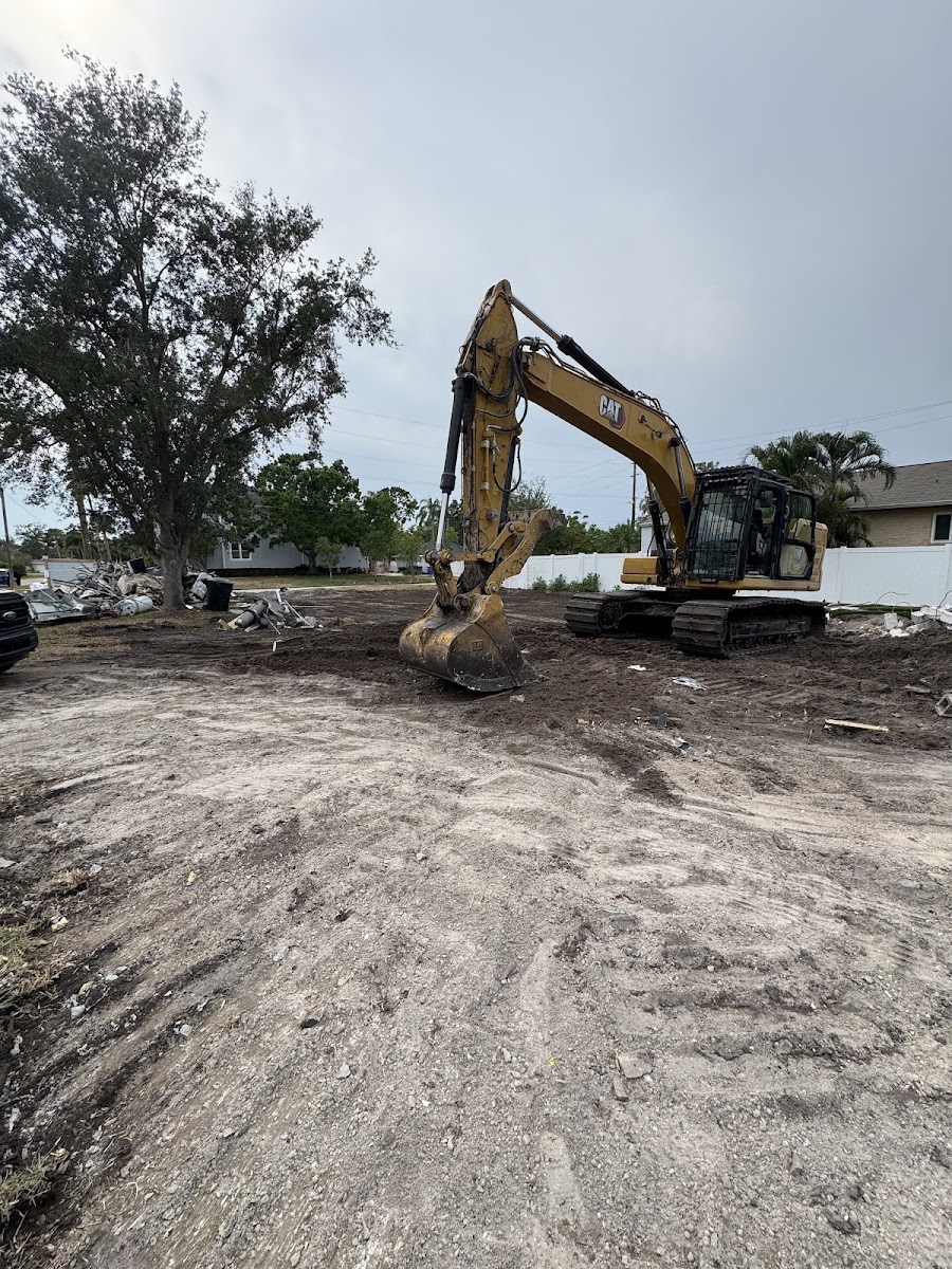 CAT excavator on site